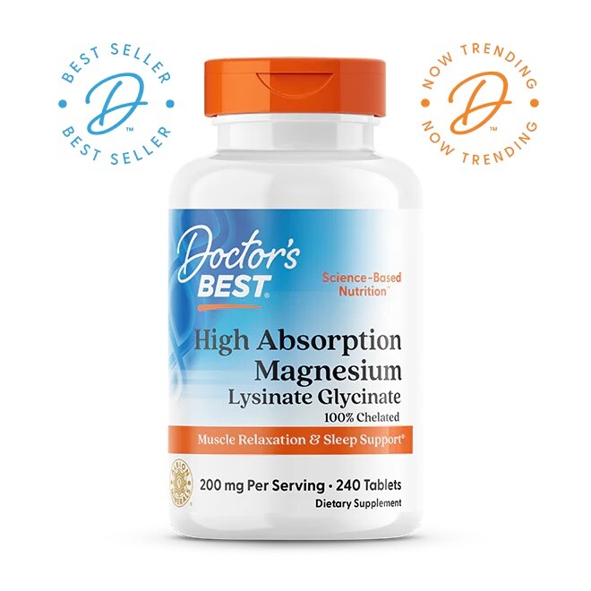 Doctor's Best High Absorption Magnesium 100 Chelated With Albion Minerals 240 Tabletten (100 Mg)