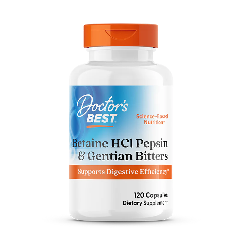 Doctor's Best Betaine Hcl Pepsin Gentian 120 Caps