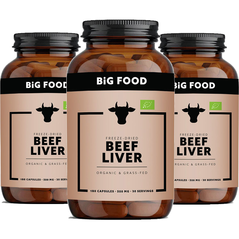 Big Food Organic Beef Liver Gevriesdroogd 3 X 180 Caps