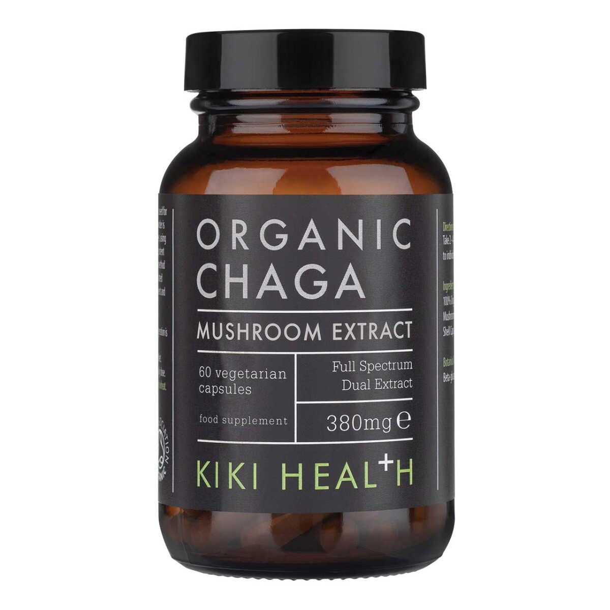 Kiki Health Chaga Extract, Organic 60 Vegicaps