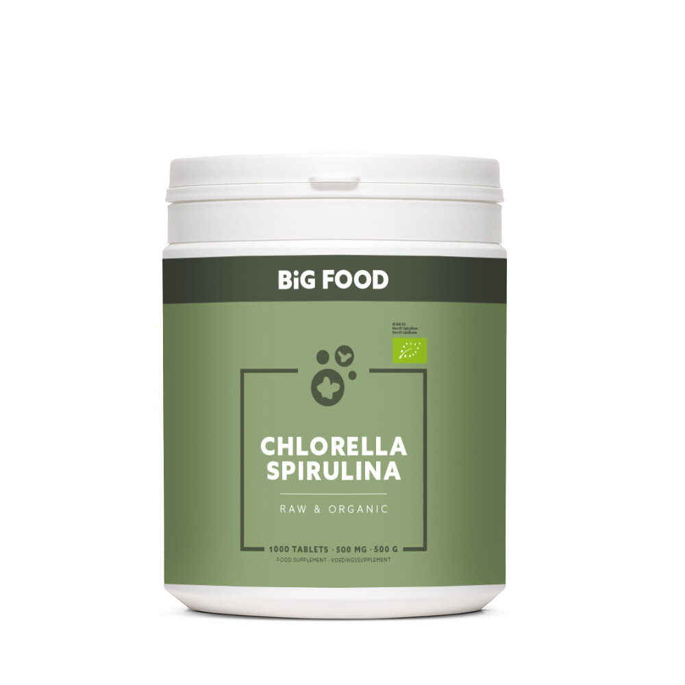 Big Food Bio Chlorella Spirulina 1000 Tabs (500g) Big Food