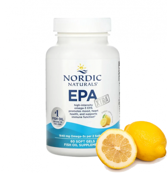 EPA Xtra Fish Oil - Lemon - 1640mg - 60 caps - Nordic Naturals