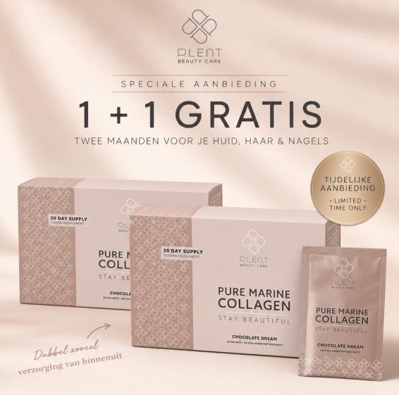 Plent Pure Marine Collageen +C – Chocolate Dream – 30 Sachets (30 dagen) | Naticol® type 1 viscollageen met vitamine C