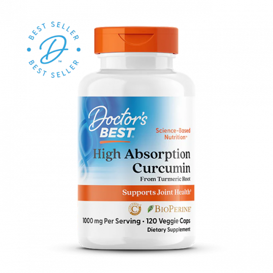Doctor's Best High Absorption Curcumin, 500 mg, 120 Capsules
