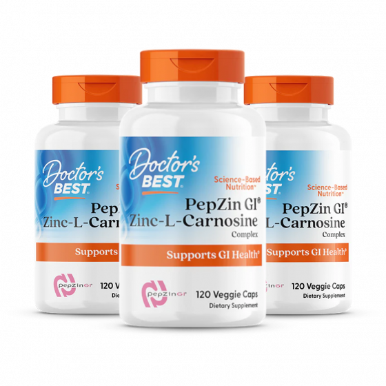 Doctor's Best - Pepzin GI - Zinc-L-Carnosine Complex - 3 x 120 V-caps