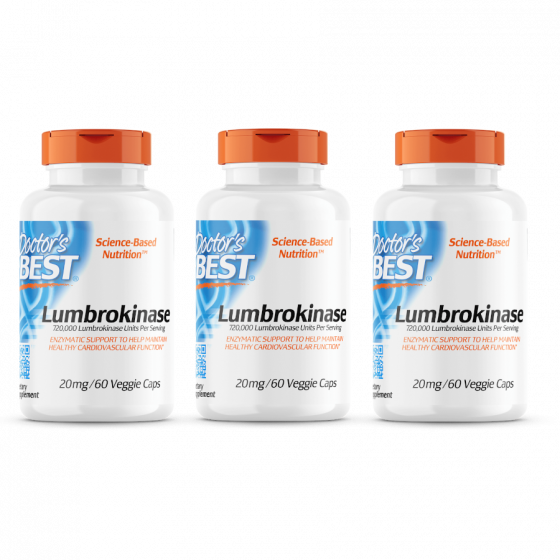 Doctor's Best - Lumbrokinase  (20 mg) - 3 x 60 v-caps 