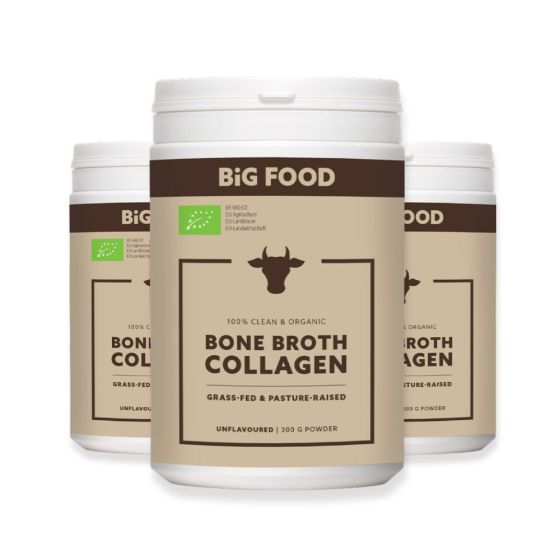 Bone Broth Collageen Biologisch - 3x300g - Big Food - Voordeelpakket Aanbieding