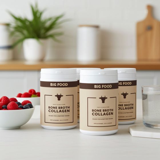 Bone Broth Collagen Classic – 4x300g - Big Food - 3+1 Gratis Voordeelpakket aanbieding