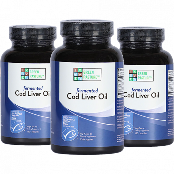 Green Pasture - Blue Ice™ gefermenteerde levertraan – 2 x 120 caps.