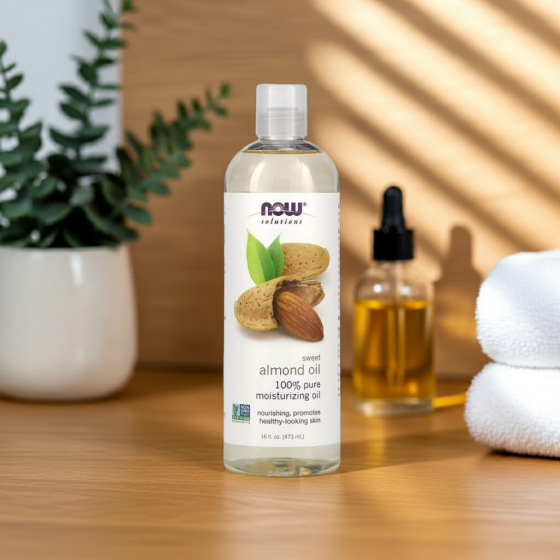 Amandelolie – 473 ml – 100% Pure Zoete Amandelolie - NOW Foods