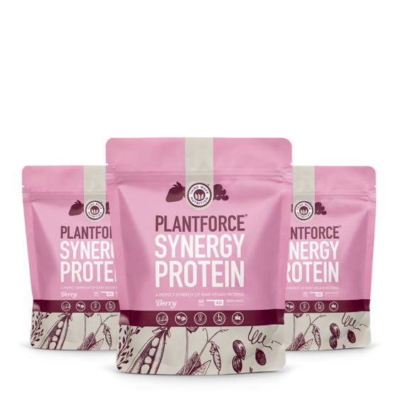 plantforce synergy protein bundle deal 3x 800g berry