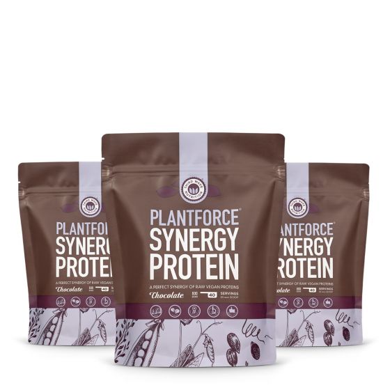 plantforce synergy protein bundle deal 3x 800g chocolate