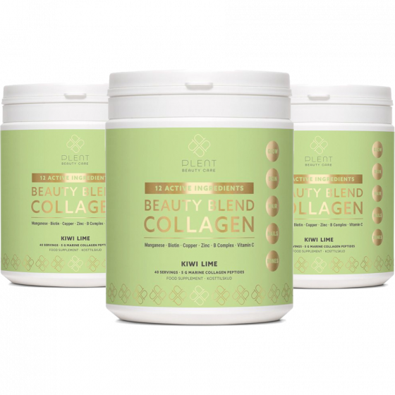 3x Plent Beauty Blend - Collageen - Kiwi Lime - 40 doseringen