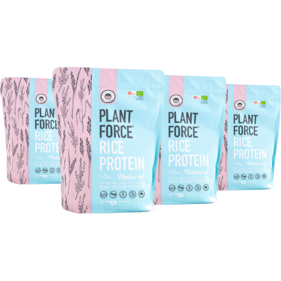 Plantforce Rijst Proteïne BIO Naturel (800 g | 40 porties)  – 3 + 1 GRATIS