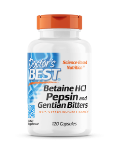 Doctor's Best - Betaine HCl Pepsin & Gentian - 120 caps