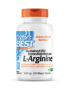 Doctor's Best - Sustained Plus Immediate Release L-Arginine - 120 Bilayer Tablets (500 mg)