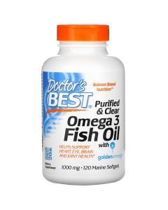 Doctor's Best - Gezuiverde en heldere omega 3-visolie met Goldenomega -120 Marine Softgels (1.000 mg)