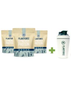 Plantforce - Synergy Protein Vanilla - 3 bags + Free Plantforce Shaker