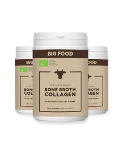 Bone Broth Collagen Biologisch - 3x300g - Big Food - Voordeelpakket Aanbieding