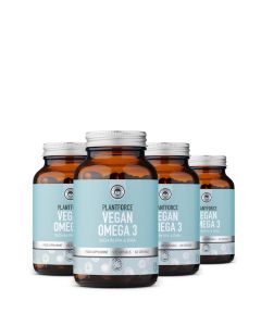 Plantforce - Vegan Omega-3 Algenolie - 4 x 120 softgels - 3+1 GRATIS - Voordeelpakket Aanbieding