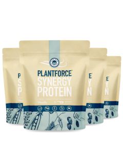 Plantforce - Synergy Protein Vanilla - 4 x 40 porties - 3+1 GRATIS - Voordeelpakket Aanbieding