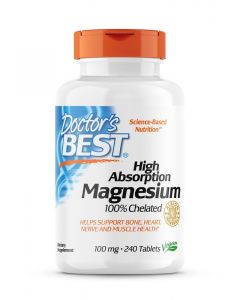 Doctor's Best - High Absorption Magnesium 100% Chelated with Albion Minerals - 240 Tabletten (100 mg)