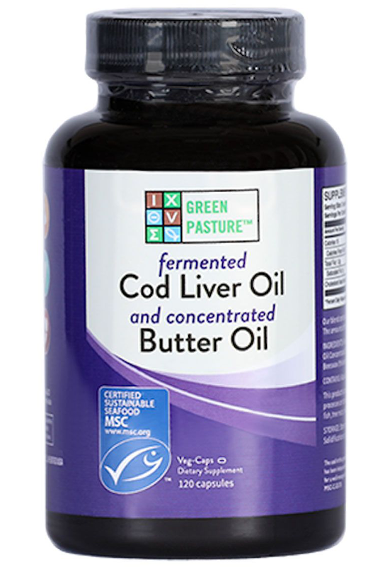 Green Pasture Gefermenteerde Levertraan boter Olie 120 Caps.