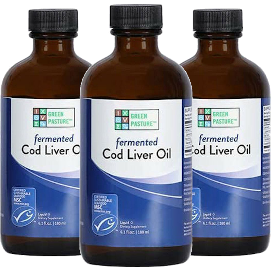 Green Pasture Gefermenteerde Levertraan Naturel 3 X 176 Ml Voordeelpakket