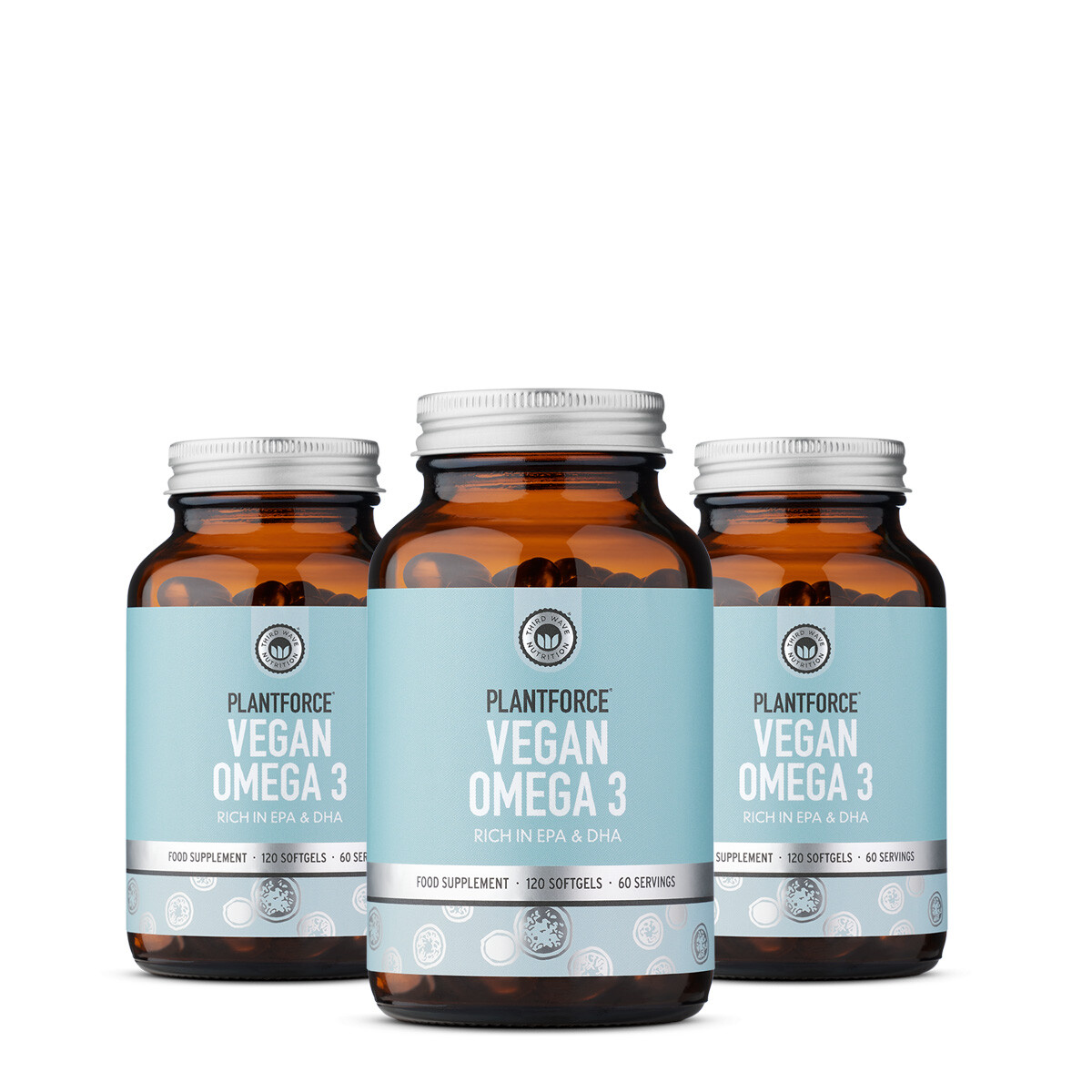 Plantforce Vegan Omega 3 Algenolie 3x120 Softgels Voordeelpakket