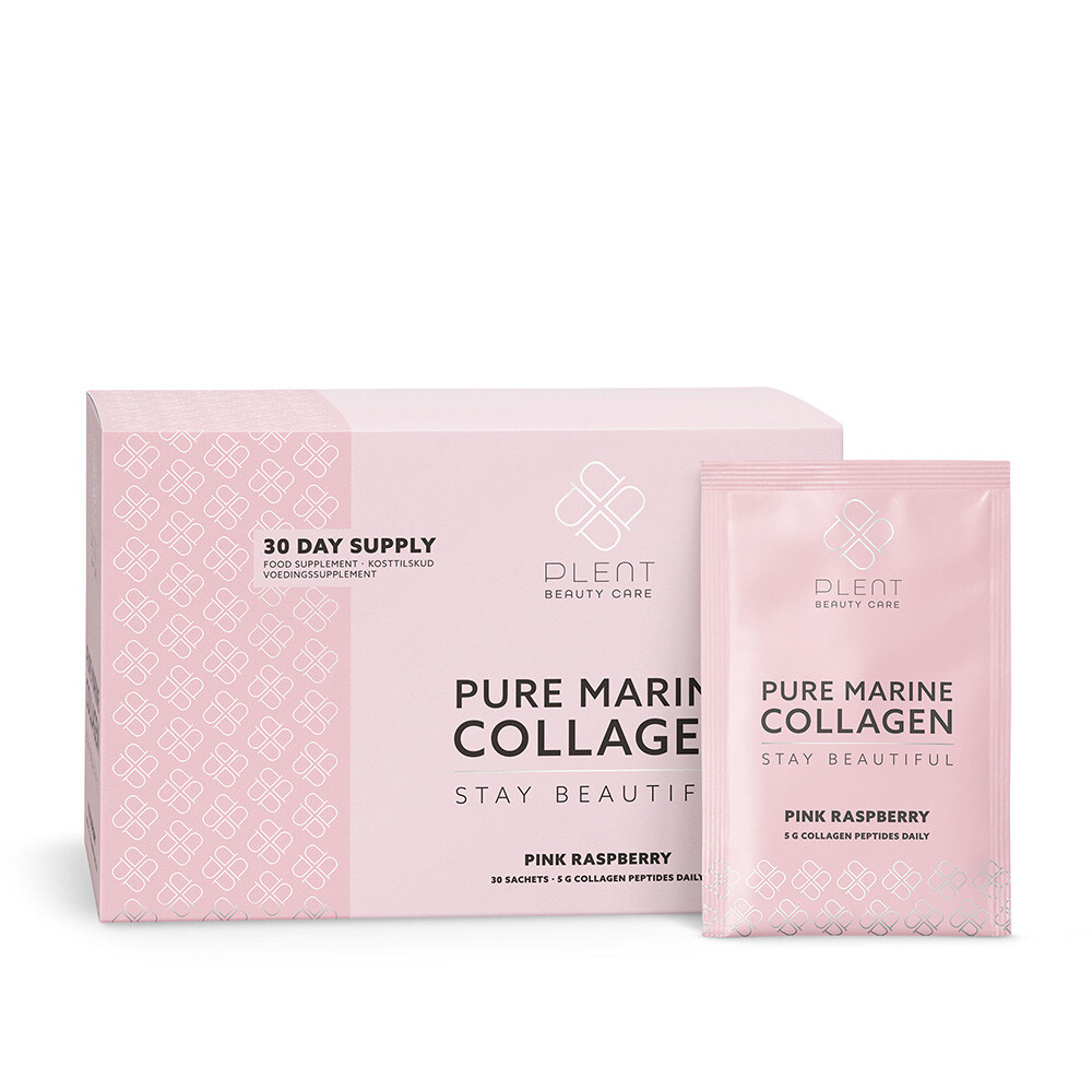 Pure Marine Collageen c Pink Raspberry 30 Sachets (30 Dagen) van Plent
