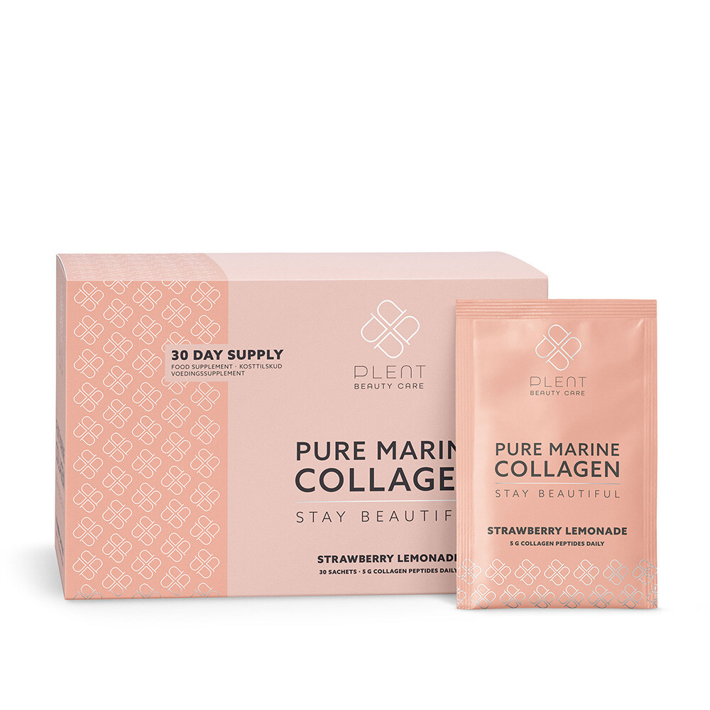 Pure Marine Collageen c Strawberry Lemonade 30 Sachets (30 Dagen) van Plent