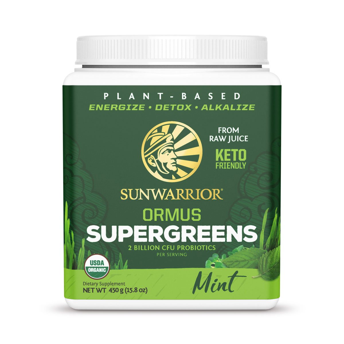 SunWarrior Bio Ormus Supergreens Mint 450 G