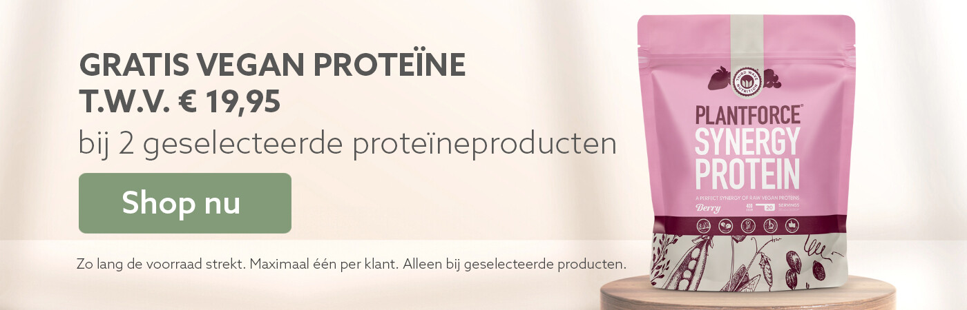 gratis zak vegan proteïne bij je bestelling
