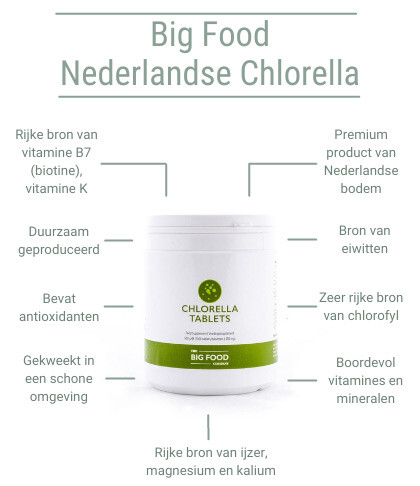 schoner Vlieger constant Big Food Nederlandse Chlorella | 100% natuurlijk en zuiver